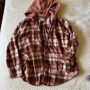 American eagle hooded flannel